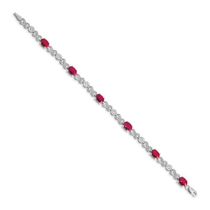14K Gelbgold Armband „Infinity“ mit natürlichen Rubinen und Diamanten