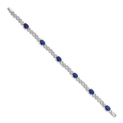 10K Weißgold Diamant und Saphir Unendlichkeit Armband
