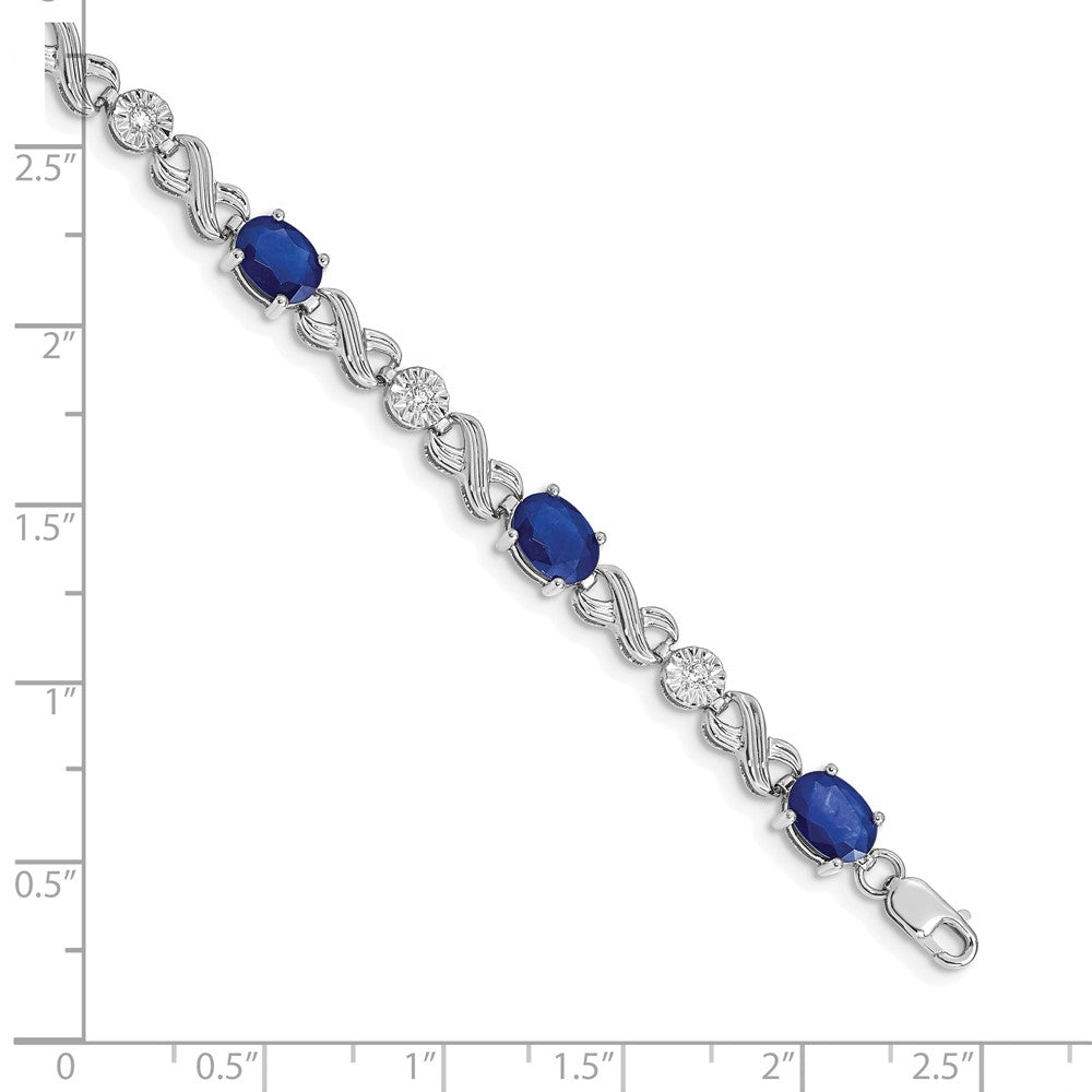 10K Weißgold Diamant und Saphir Unendlichkeit Armband