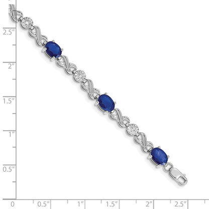10K Weißgold Diamant und Saphir Unendlichkeit Armband