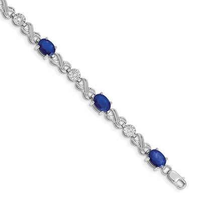 10K Weißgold Diamant und Saphir Unendlichkeit Armband