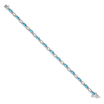 14K Gelbgold Armband mit Swiss Blue Topas und Diamant