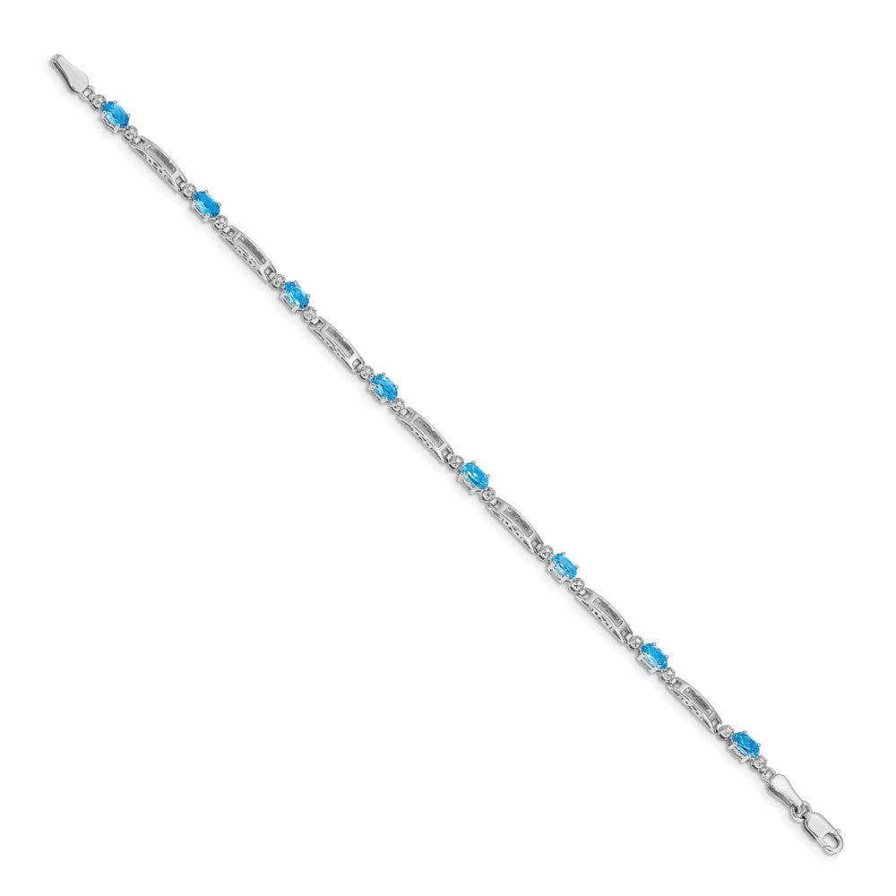 14K Gelbgold Armband mit Swiss Blue Topas und natürlichem Diamant
