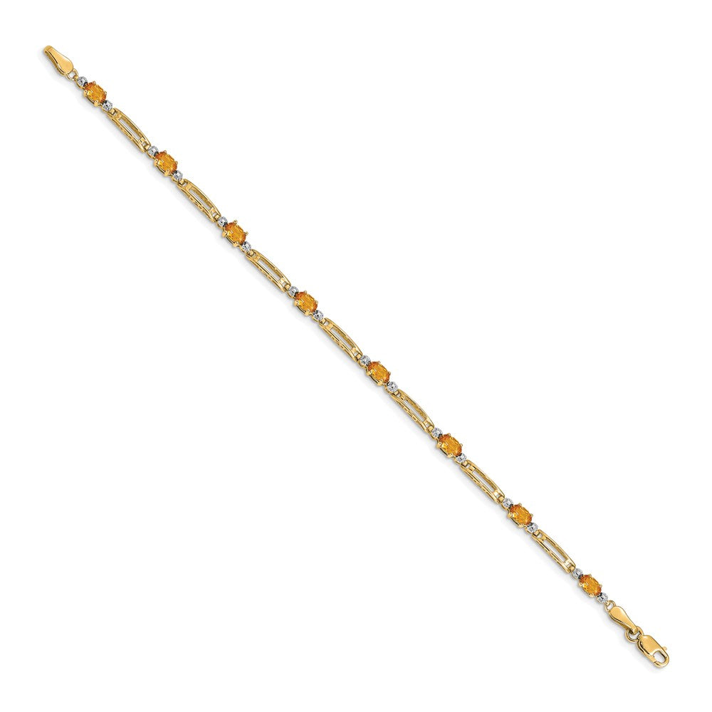 10K Gelbgold Diamant und Citrin Armband