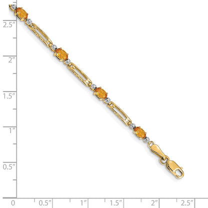 10K Gelbgold Diamant und Citrin Armband