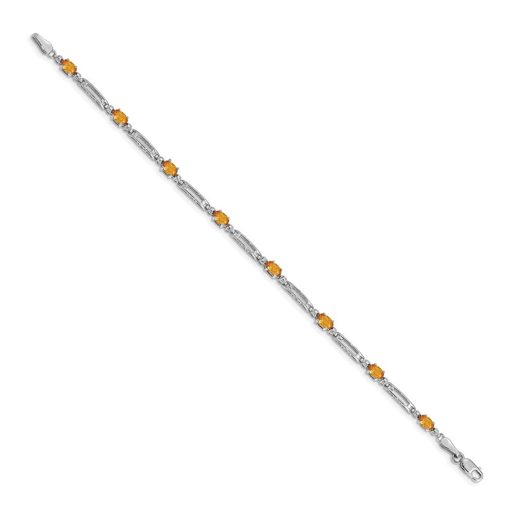 14K Gelbgold Armband mit natürlichen Citrinen und Diamanten