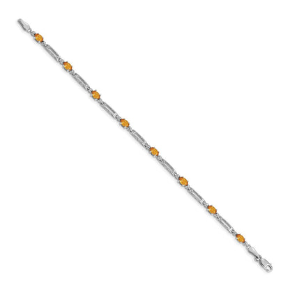 14K Gelbgold Armband mit natürlichen Citrinen und Diamanten