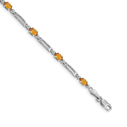 14K Gelbgold Armband mit natürlichen Citrinen und Diamanten