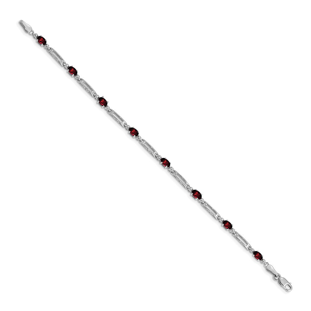14K Gelbgold Armband mit natürlichem Granat und Diamant