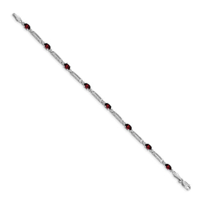 14K Gelbgold Armband mit natürlichem Granat und Diamant