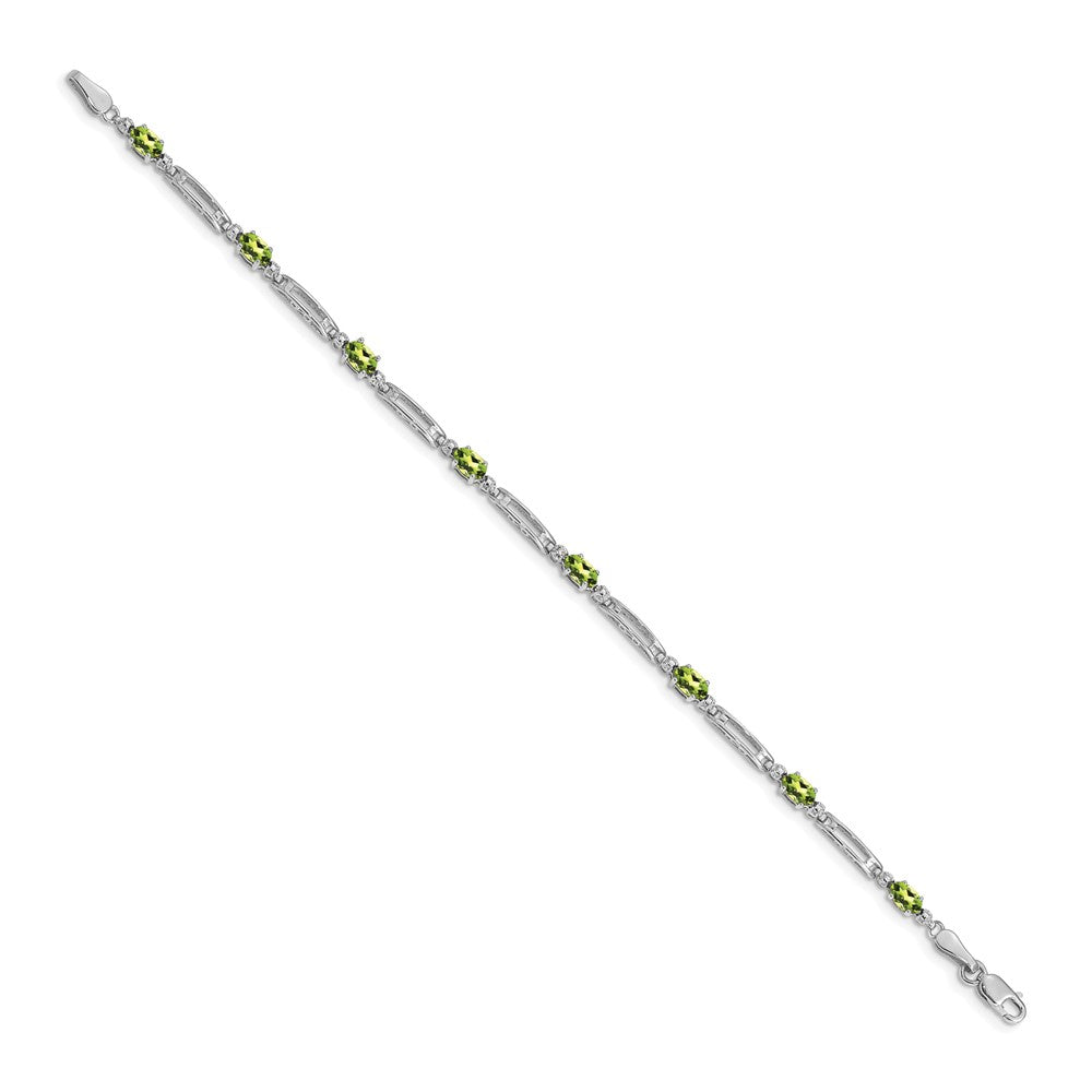 14K Gelbgold Armband mit natürlichen Peridoten und Diamanten