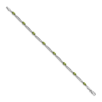 14K Gelbgold Armband mit natürlichen Peridoten und Diamanten