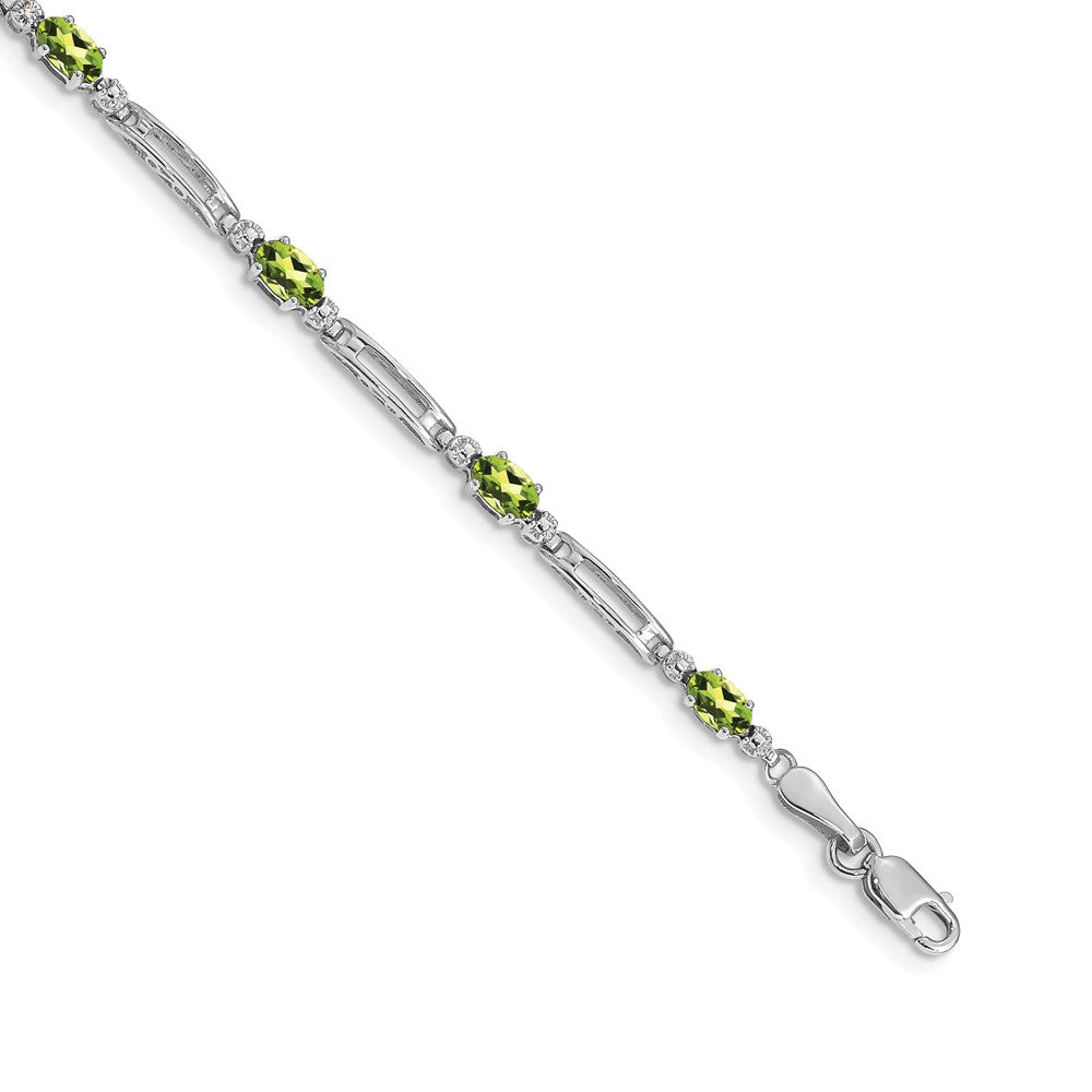 14K Gelbgold Armband mit natürlichen Peridoten und Diamanten