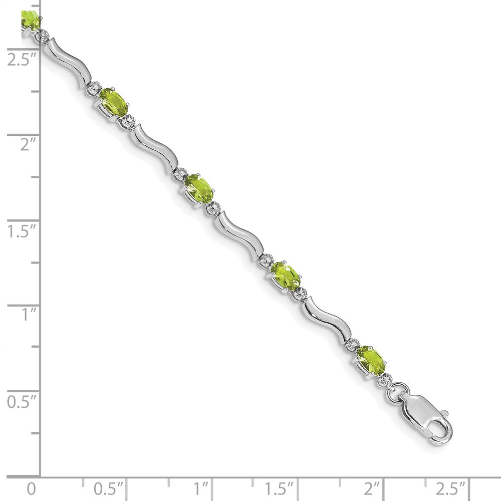 10K Weißgold Fantasie Diamant und Peridot Armband