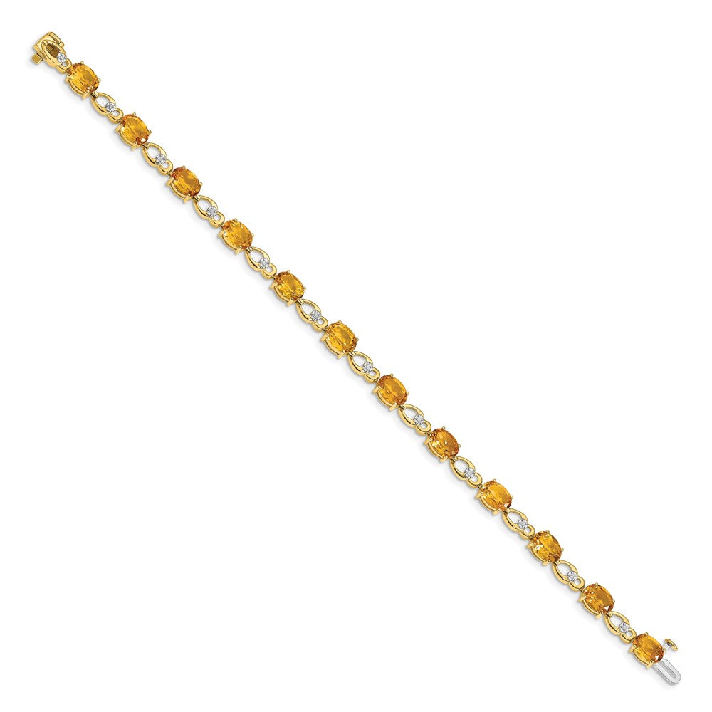 14K Gelbgold Armband mit Citrin und natürlichen Diamanten