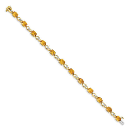 14K Gelbgold Armband mit Citrin und natürlichen Diamanten