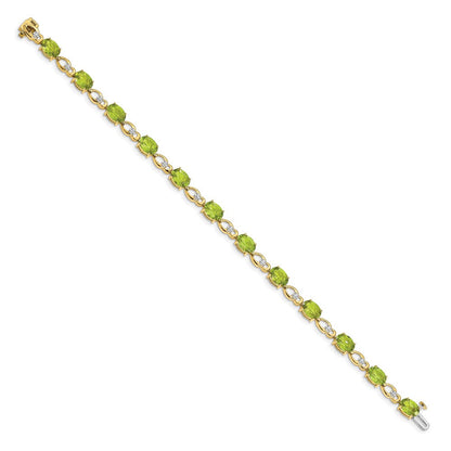 14K Gelbgold Armband mit Peridot und natürlichem Diamant