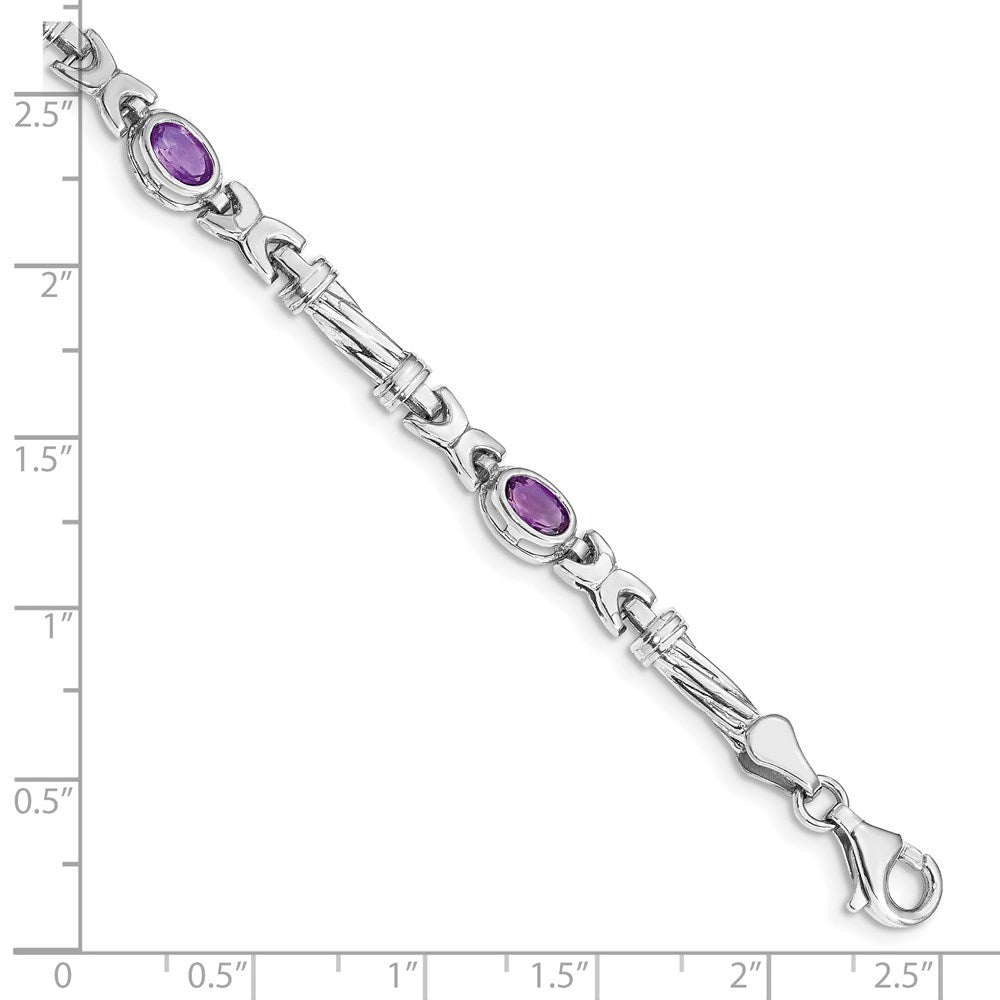 10K Weißgold Amethyst 4 Stein Armband