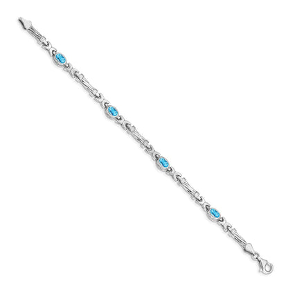 14K Gelbgold-Armband mit blauem Topas