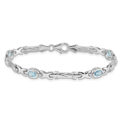 14K Gelbgold-Armband mit blauem Topas