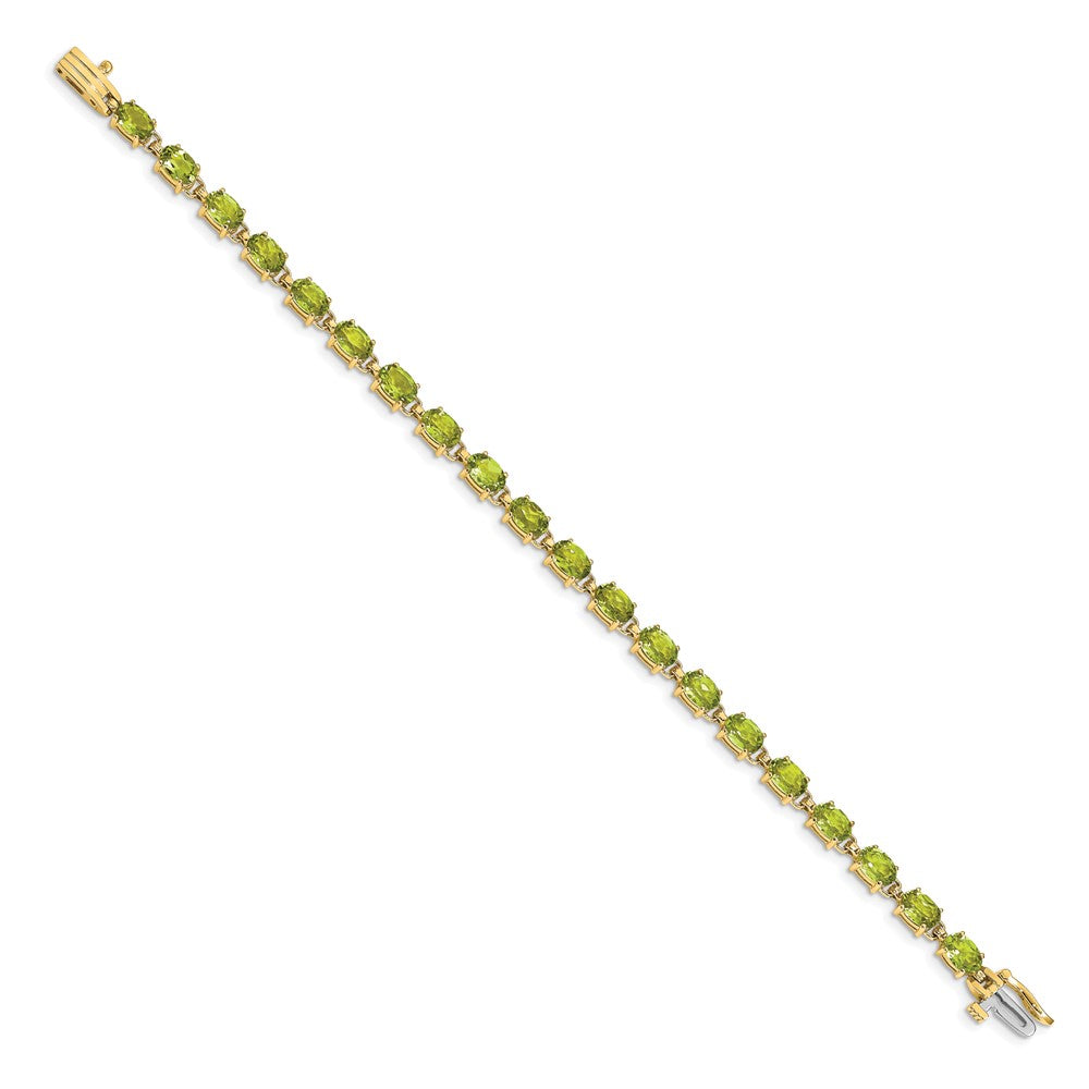 14K Gelbgold Armband mit ovalem Peridot 6x4mm