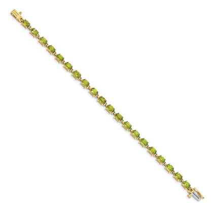 14K Gelbgold Armband mit ovalem Peridot 6x4mm