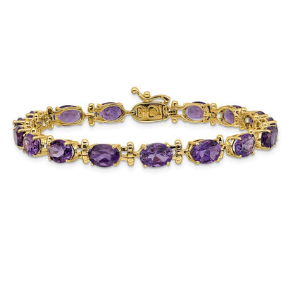 14K Gelbgold Armband mit Amethyst