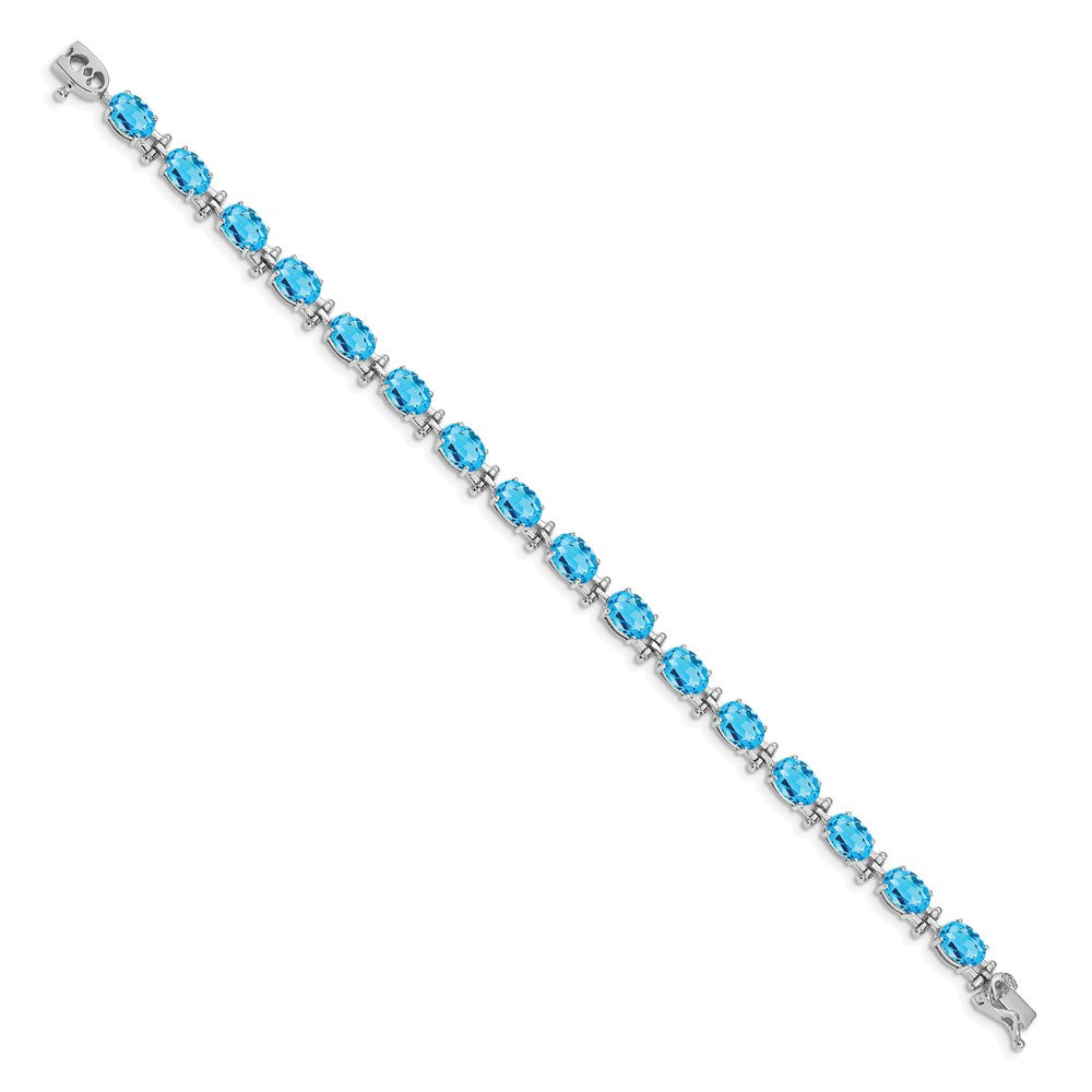 14K Gelbgold Armband mit Swiss Blue Topaz 16 ct