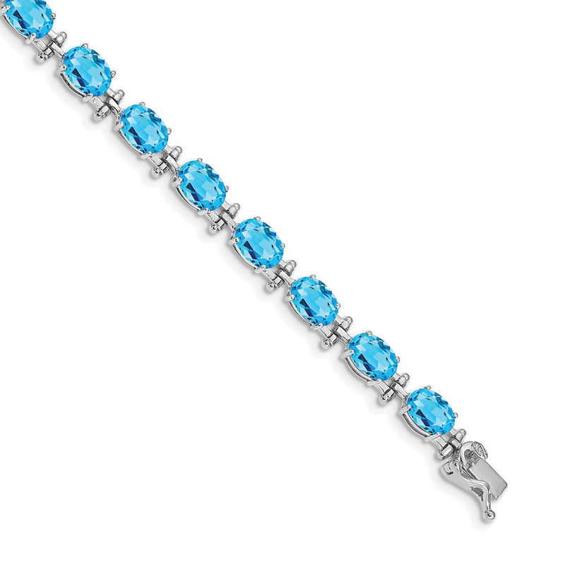 14K Gelbgold Armband mit Swiss Blue Topaz 16 ct