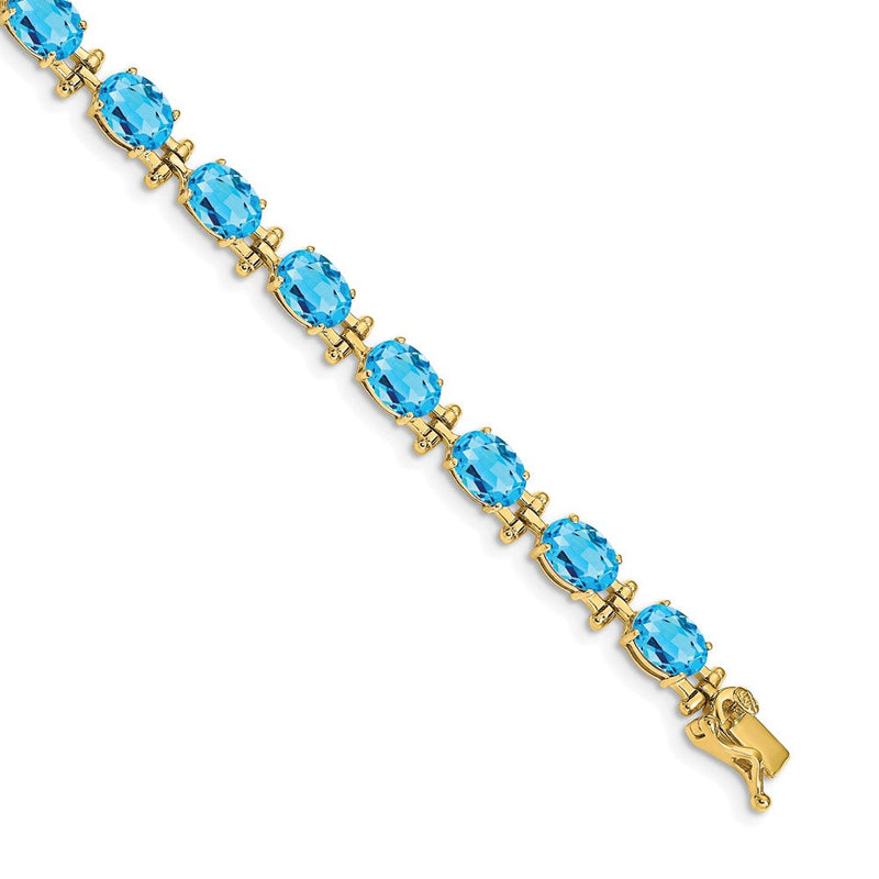 14K Gelbgold Armband mit Blautopas
