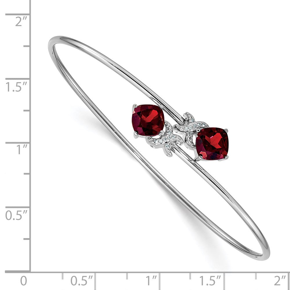 14-Karat-Gelbgold-Armreif, flexibel, mit 1,25 ct. Granat im Kissenschliff und 0,003 ct. natürlichem Diamant