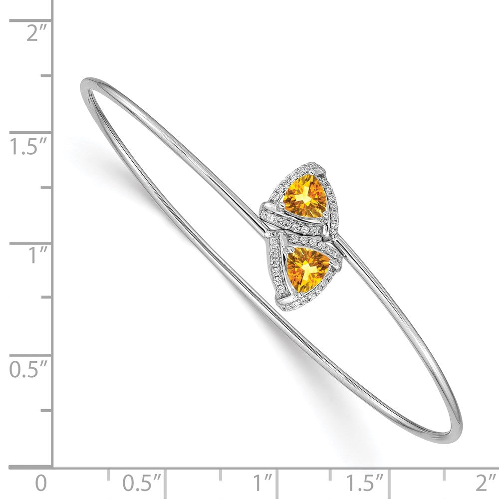 14K Gelbgold Armband, flexibel, mit Citrin und natürlichen Diamanten