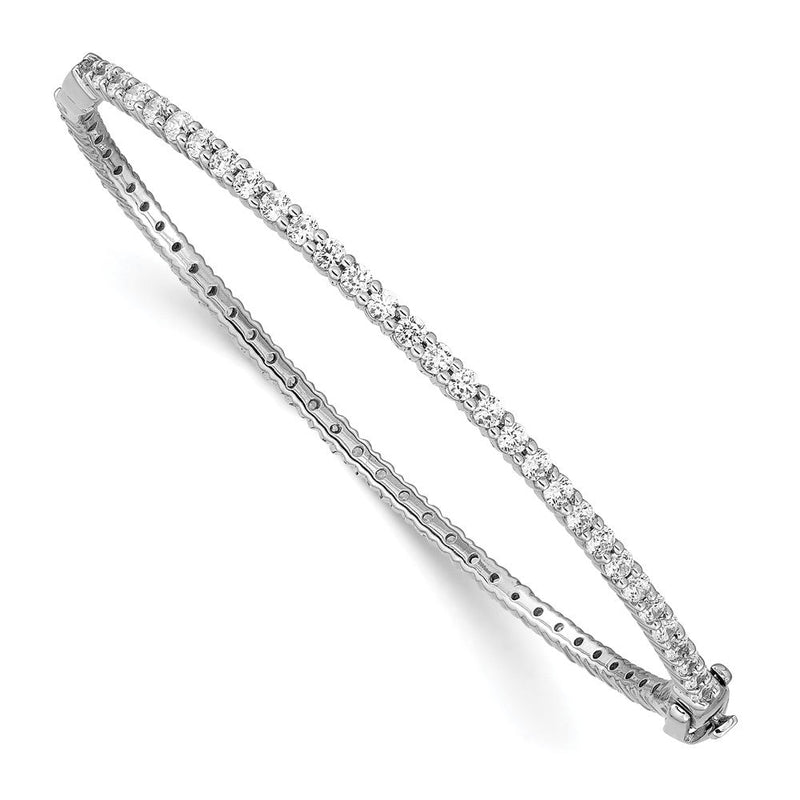 14K Weißgold 2 1/2 Ct. Im Labor Gezüchtet Diamant Vs/si+ G+ Memoire Armreif Armband