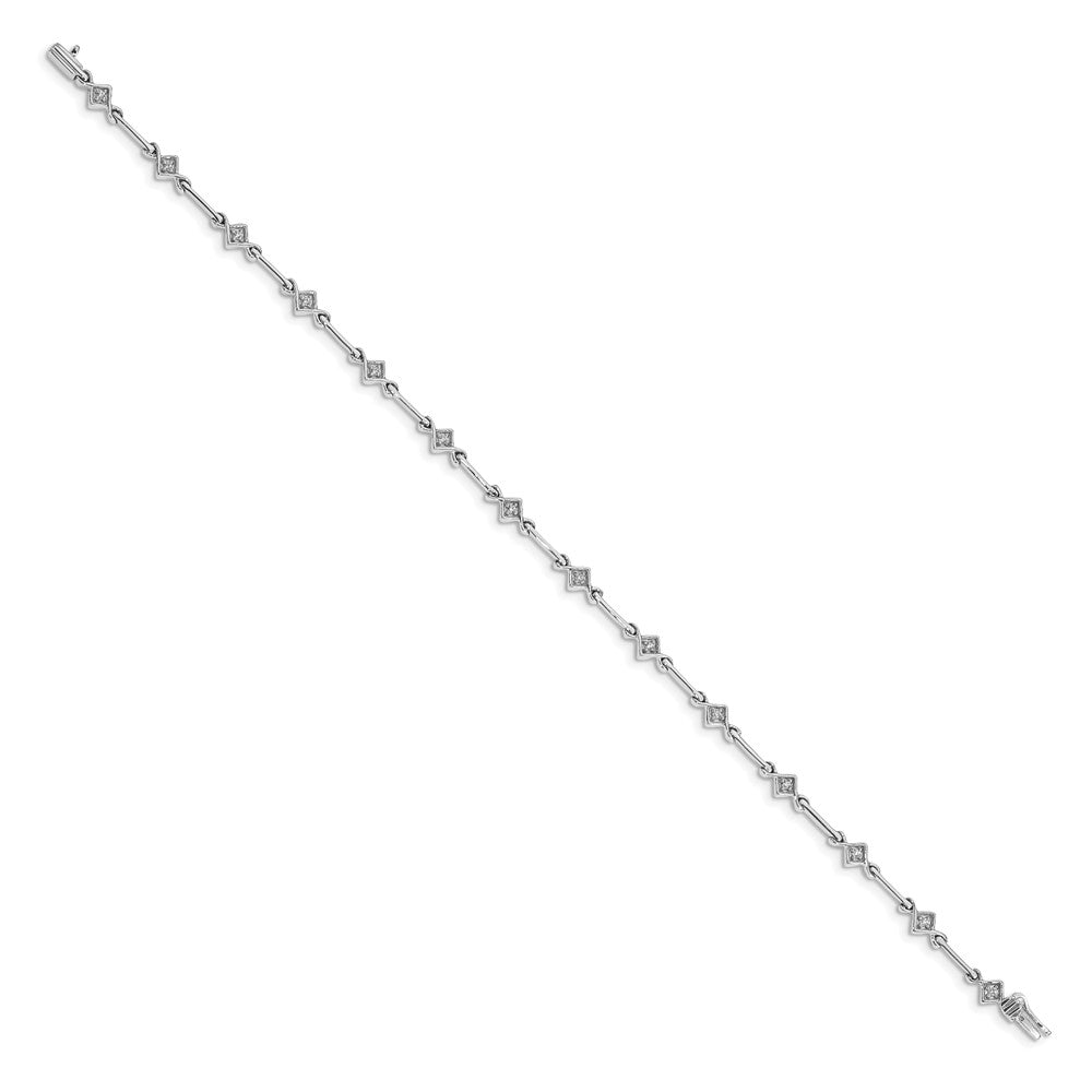 14K Gelbgold Armband mit natürlichen Diamanten, poliert, 19,1 cm