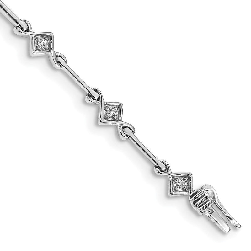 14K Gelbgold Armband mit natürlichen Diamanten, poliert, 19,1 cm