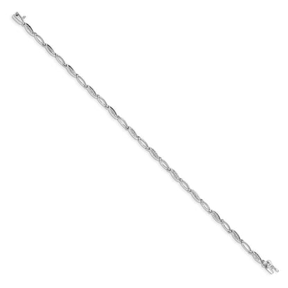 14K Gelbgold Armband mit natürlichen Diamanten, ovales Gliederdesign, 19 cm (7,5 Zoll)
