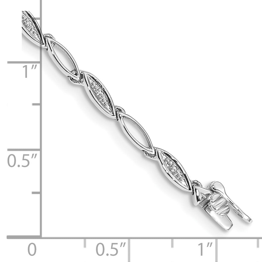 14K Gelbgold Armband mit natürlichen Diamanten, ovales Gliederdesign, 19 cm (7,5 Zoll)