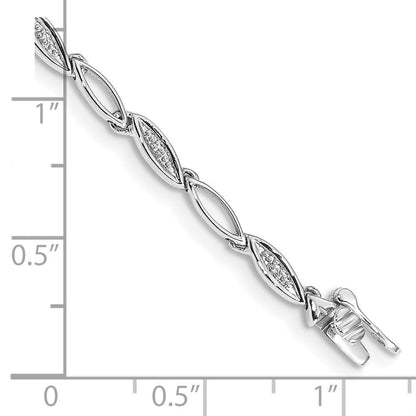 14K Gelbgold Armband mit natürlichen Diamanten, ovales Gliederdesign, 19 cm (7,5 Zoll)