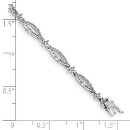 10K Weißgold Diamant Armband