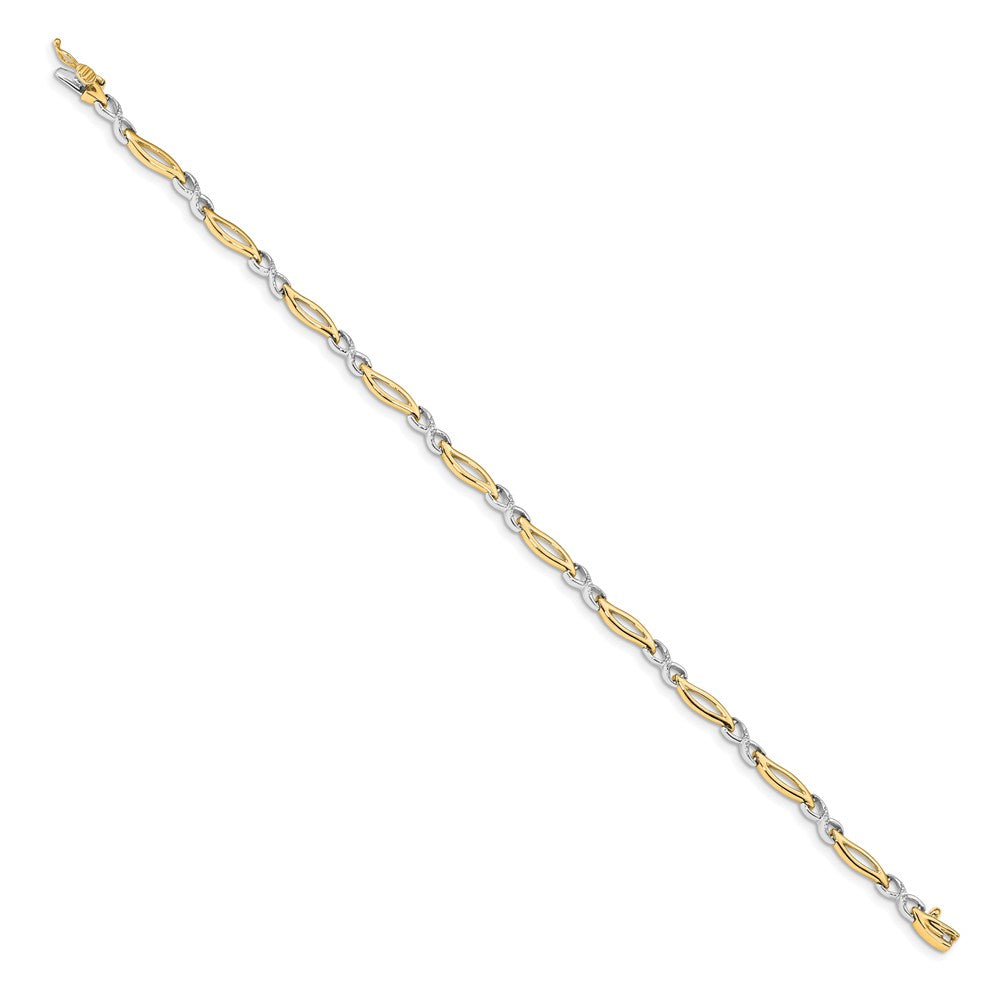 14K Gelbgold Infinity-Armband mit natürlichen Diamanten, 17,8 cm, Gliederarmband