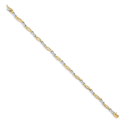 14K Gelbgold Infinity-Armband mit natürlichen Diamanten, 17,8 cm, Gliederarmband