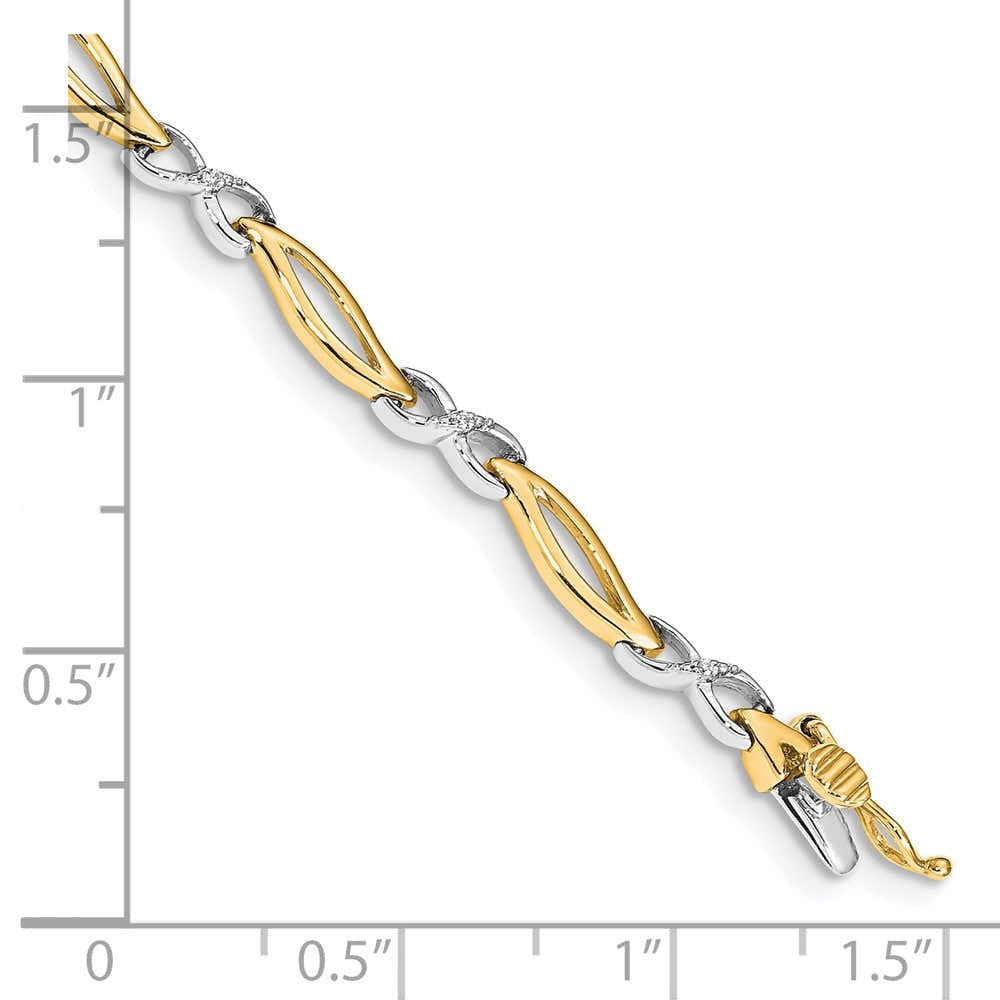 14K Gelbgold Infinity-Armband mit natürlichen Diamanten, 17,8 cm, Gliederarmband