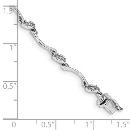 10K Weißgold Diamant Glieder Armband