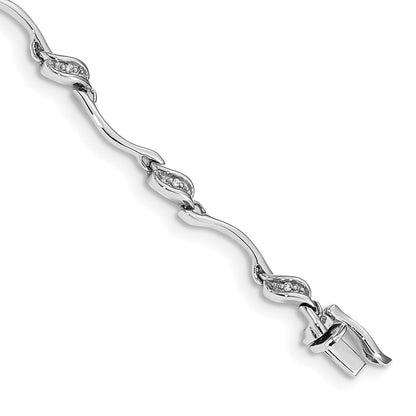 10K Weißgold Diamant Glieder Armband