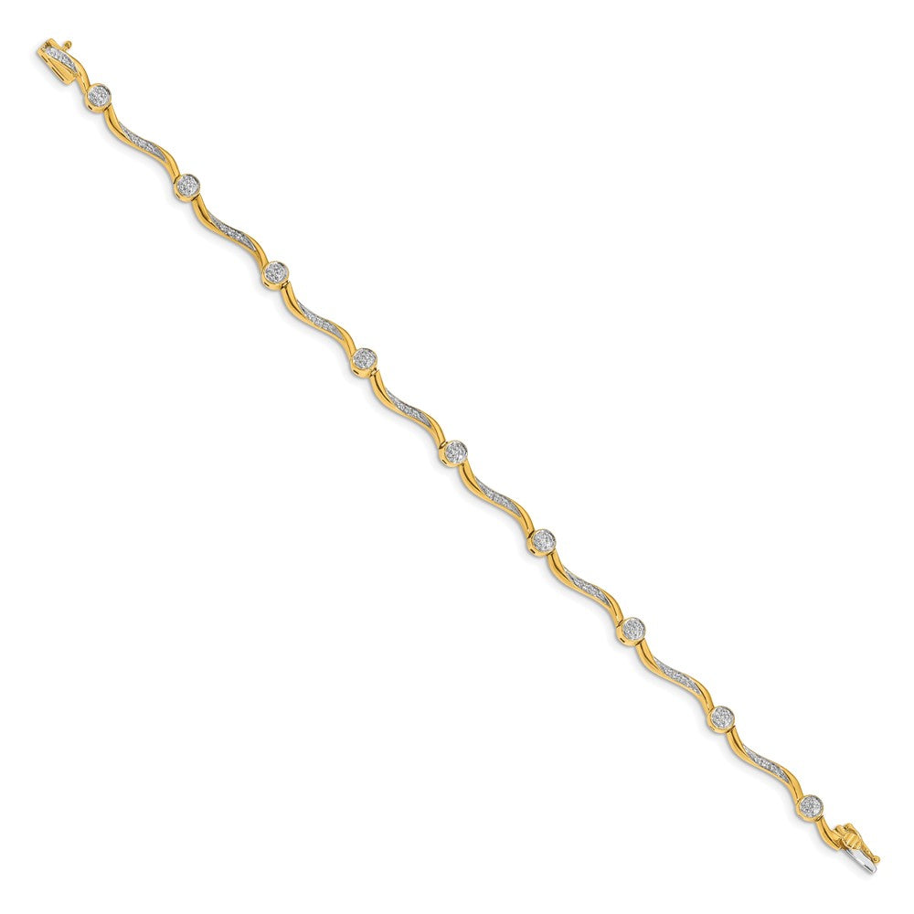 14K Gelbgold Armband mit natürlichen Diamanten