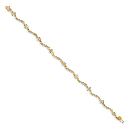 14K Gelbgold Armband mit natürlichen Diamanten
