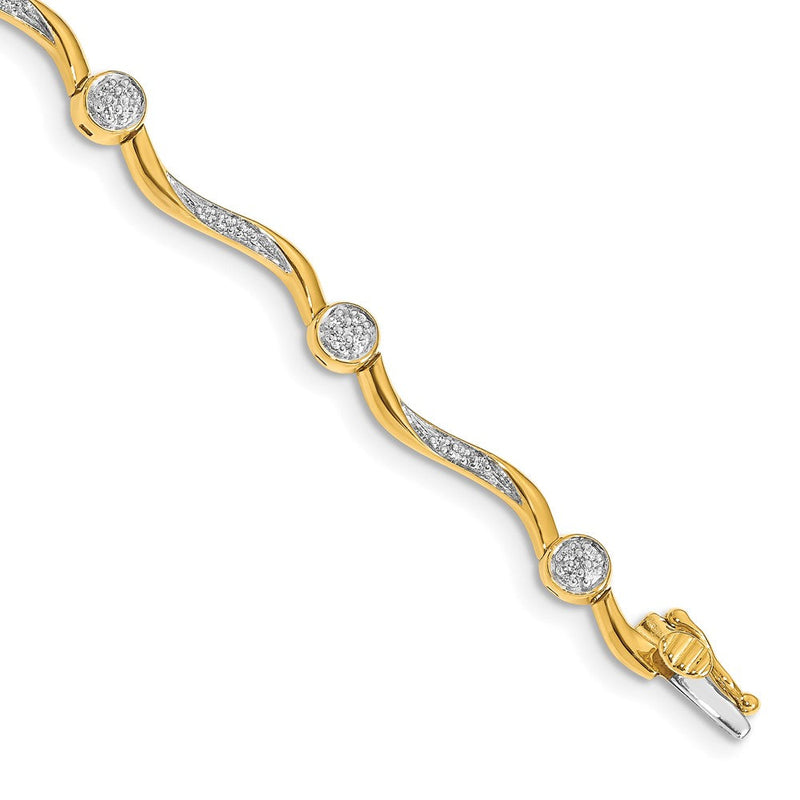 14K Gelbgold Armband mit natürlichen Diamanten
