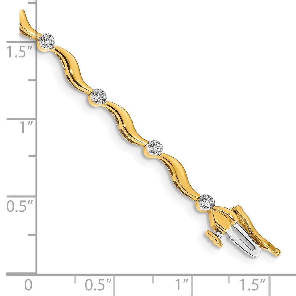 14K Gelbgold Armband mit natürlichem Diamant