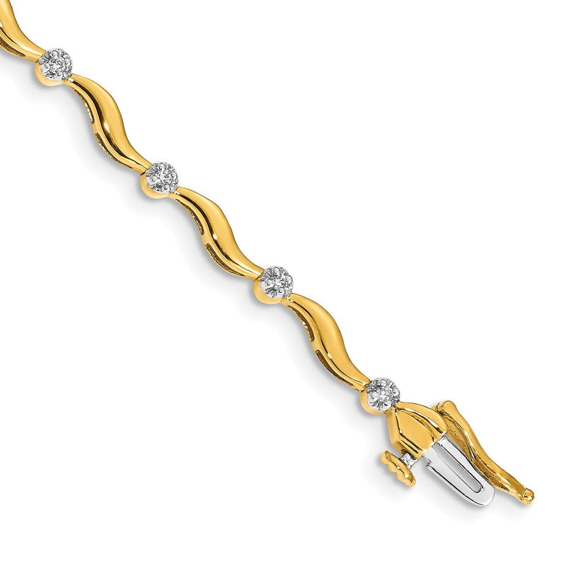 14K Gelbgold Armband mit natürlichem Diamant