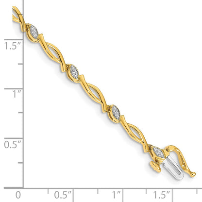 10K Gelbgold Diamant Armband